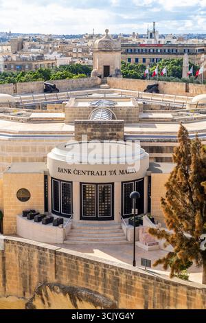 La Valette, Malte - 26 décembre 2023 : vue de la Banque centrale de Malte dans la capitale Banque D'Images