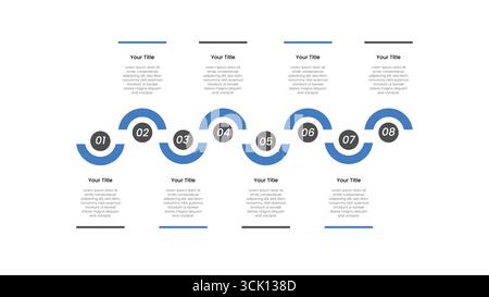 Modèle d'infographie moderne de processus d'affaires avec des étapes colorées et une mise en page circulaire. Illustration de Vecteur