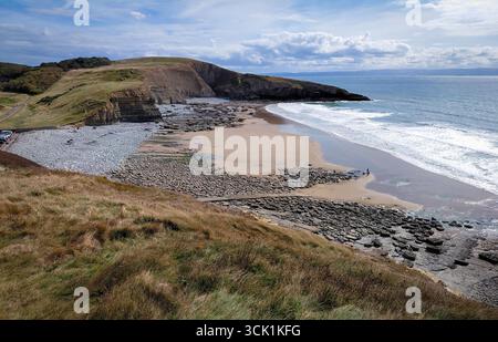 Editorial Southerndown, Royaume-Uni - 05 septembre 2025 : Dunraven Bay alias Southerndown Bay dans la vallée de Glamorgan près de Llantwit Major dans le sud du pays de Galles. Banque D'Images