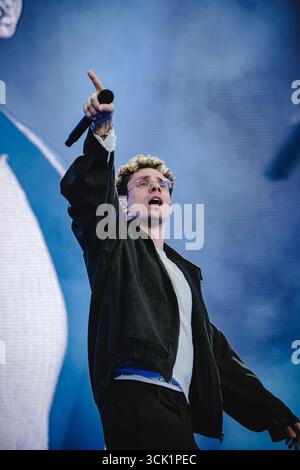 Thun, Suisse. 06 septembre 2025. Le chanteur allemand Kamrad donne un concert lors de Energy Air 2025 au Stockhorn Arena de Thoune. Banque D'Images