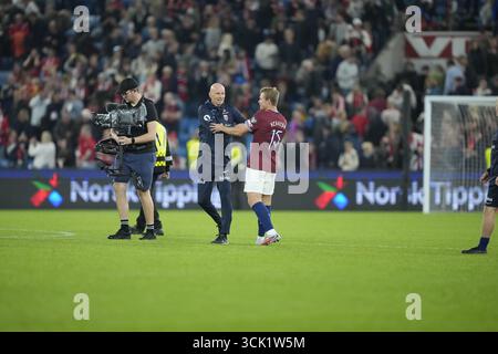 Oslo, Norvège. 09th Sep, 2025. Oslo 20250909. Match de qualification pour la Coupe du monde de football entre la Norvège et la Moldavie au stade Ullevaal. Photo : Fredrik Varfjell/NTB ce texte est traduit automatiquement crédit : NTB/Alamy Live News Banque D'Images