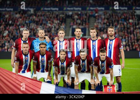 Oslo, Norvège. 09th Sep, 2025. Photo de l'équipe de Norvège avant les qualifications européennes de l'UEFA pour la Coupe du monde de football 2026 entre la Norvège et la Moldavie au stade Ullevaal à Oslo, Norvège crédit : SPP Sport photo de presse. /Alamy Live News Banque D'Images