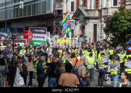 Londres, Royaume-Uni, 6 septembre 2025 :- la Marche nationale pour la Palestine Banque D'Images