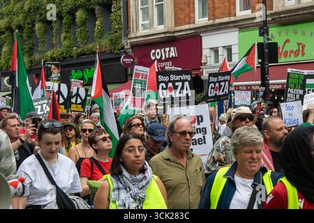 Londres, Royaume-Uni, 6 septembre 2025 :- la Marche nationale pour la Palestine Banque D'Images