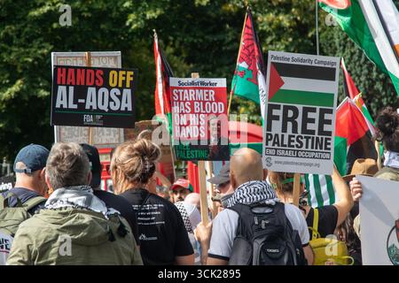 Londres, Royaume-Uni, 6 septembre 2025 :- la Marche nationale pour la Palestine Banque D'Images