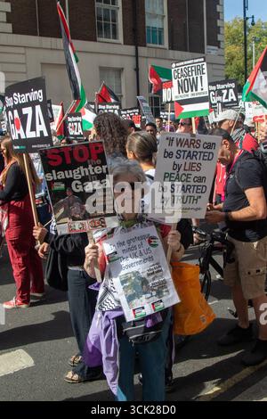 Londres, Royaume-Uni, 6 septembre 2025 :- la Marche nationale pour la Palestine Banque D'Images