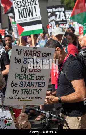 Londres, Royaume-Uni, 6 septembre 2025 :- la Marche nationale pour la Palestine Banque D'Images