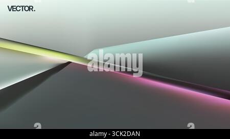 Cette pièce présente la conception vectorielle abstraite avec des lignes de gradient et diverses formes Illustration de Vecteur