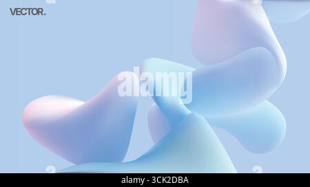Formes fluides abstraites sur un fond bleu clair dans un style artistique contemporain Illustration de Vecteur