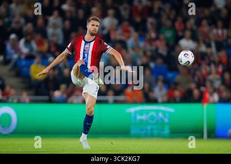 Oslo, Norvège. 09th Sep, 2025. Kristoffer Ajer (3), de Norvège, vu lors du match de qualification pour la Coupe du monde 2026 entre la Norvège et la Moldavie au stade Ullevaal à Oslo. Crédit : Gonzales photo/Alamy Live News Banque D'Images
