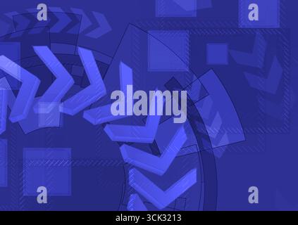 Fond de technologie abstraite bleu violet avec des flèches 3D. Conception futuriste géométrique vectorielle Illustration de Vecteur