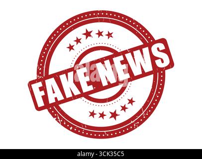 Un sceau de tampon en caoutchouc de Fake News avec un cercle pointillé Illustration de Vecteur