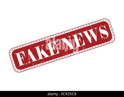 Un sceau de tampon en caoutchouc de Fake News sur une barre Illustration de Vecteur