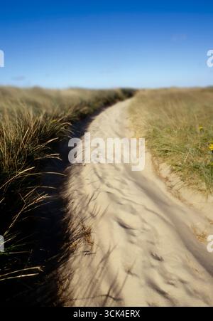Sentier de sable à Cisco Beach par jour ensoleillé Banque D'Images