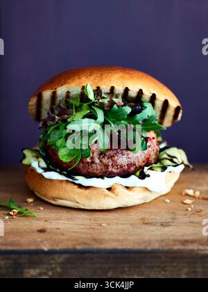 Burger d’agneau Banque D'Images