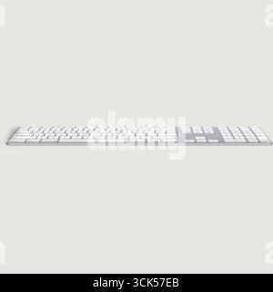 Un clavier élégant et moderne conçu pour une saisie efficace et une interaction efficace avec l'ordinateur. Banque D'Images