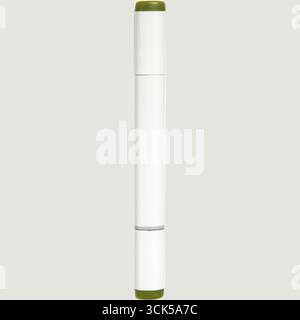 Stylo blanc élégant avec capuchon vert, conçu pour écrire ou dessiner. Banque D'Images