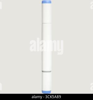 Stylo blanc et bleu conçu pour écrire ou marquer. Banque D'Images