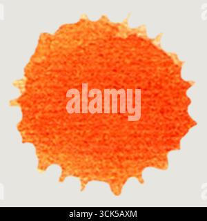 Une représentation stylisée du soleil, avec une couleur orange éclatante et une surface texturée. Banque D'Images