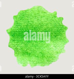 Une éclaboussure d'aquarelle verte texturée, idéale pour les arrière-plans ou les éléments de design. Banque D'Images