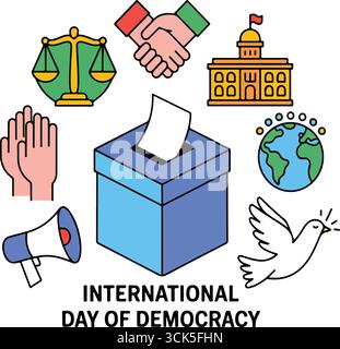 Célébration de la Journée internationale de la démocratie conception d'affiche unique Illustration de Vecteur