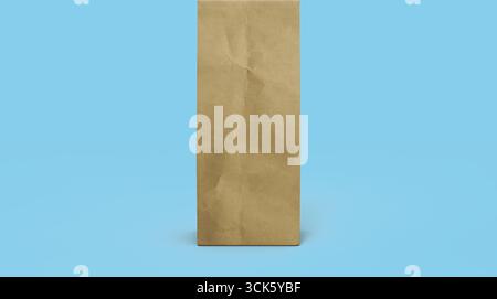 Sac en papier brun ordinaire, généralement utilisé pour emballer ou transporter des objets. Banque D'Images