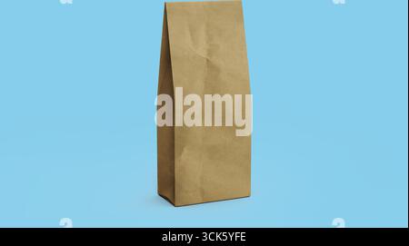 Sac en papier brun ordinaire, généralement utilisé pour transporter de la nourriture ou de l'épicerie. Banque D'Images