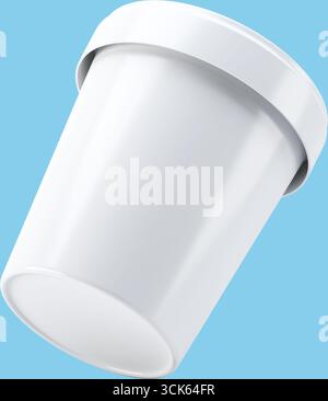 Un récipient blanc ordinaire, souvent utilisé pour le stockage des aliments ou les repas à emporter. Banque D'Images