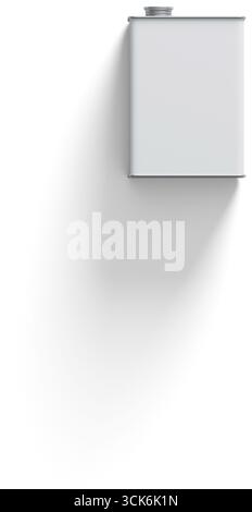 Récipient métallique simple avec bec verseur, probablement utilisé pour contenir des liquides ou des produits chimiques. Banque D'Images