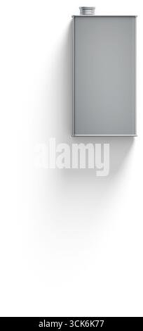 Un simple bidon métallique sans marque avec bouchon à vis, souvent utilisé pour stocker des liquides ou des produits chimiques. Banque D'Images