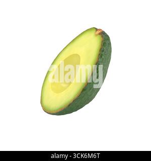 Un avocat coupé en deux mettant en valeur son intérieur crémeux et ses graines, couramment utilisé dans divers plats culinaires. Banque D'Images