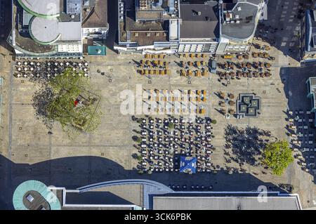 Vue aérienne, café et restaurant à l'Alter Markt avec restauration en plein air, fanfare et restaurant.AÂ¡AOAE'AÂ¢a'Â¬AÂ¡AOaâ‚¬TA'AÂ© et R Banque D'Images