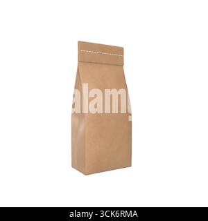 Sac en papier brun ordinaire, généralement utilisé pour emballer des produits alimentaires ou à emporter. Banque D'Images