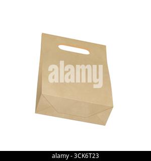 Un sac en papier brun simple avec une poignée, couramment utilisé pour transporter de la nourriture ou de petits objets. Banque D'Images