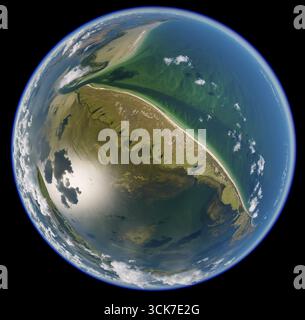 Réserve naturelle Duenenheide, paysage de landes, île Hiddensee, île de la mer Baltique, Mecklembourg-Poméranie occidentale, Allemagne, Europe, vue aérienne, Birds-e. Banque D'Images