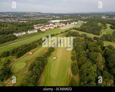 Vue aérienne de l'hippodrome de Hamilton Park à Hamilton, South Lanarkshire, Écosse Banque D'Images