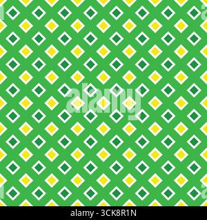 Champ jaune vert vif parsemé de diamants blancs et de minuscules accents dorés Illustration de Vecteur