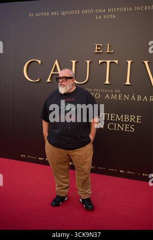 Madrid, Espagne. 15 août 2025. Assiste à la première du film El Cautivo réalisé par Alejandro Amenábar au Cine Callao à Madrid, Espagne, le 10 septembre 2025. Le film, avec Julio Peña Fernández, Alessandro Borghi, Miguel Rellán, Fernando Tejero, Luna Berroa, Luis Callejo, José Manuel Poga, Albert Salazar, Juanma Muniagurria, Jorge Asín, Mohamed Said et Walid Charaf, racontent l'histoire de la captivité de Miguel de Cervantes à Alger en 1575. Le film sortira dans les cinémas espagnols le 12 septembre. Crédit : CORDON PRESS/Alamy Live News Banque D'Images