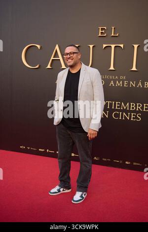 Madrid, Espagne. 15 août 2025. Assiste à la première du film El Cautivo réalisé par Alejandro Amenábar au Cine Callao à Madrid, Espagne, le 10 septembre 2025. Le film, avec Julio Peña Fernández, Alessandro Borghi, Miguel Rellán, Fernando Tejero, Luna Berroa, Luis Callejo, José Manuel Poga, Albert Salazar, Juanma Muniagurria, Jorge Asín, Mohamed Said et Walid Charaf, racontent l'histoire de la captivité de Miguel de Cervantes à Alger en 1575. Le film sortira dans les cinémas espagnols le 12 septembre. Crédit : CORDON PRESS/Alamy Live News Banque D'Images