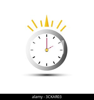 Icône horloge. Vecteur de symbole d'échéance. Élément de planning de gestion. Graphique de rappel de ponctualité. Illustration de Vecteur