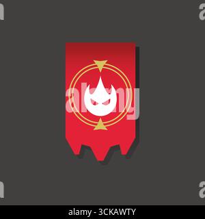 Bannière rouge avec symbole feu. illustration vectorielle Illustration de Vecteur