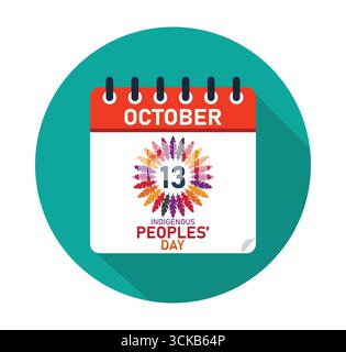 Journée des peuples autochtones 13 octobre célébration et patrimoine. bannière pour publication sur les médias sociaux. Illustration vectorielle Illustration de Vecteur