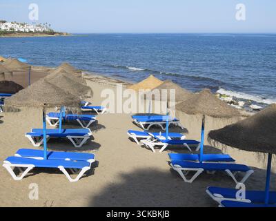 Plage de Mijas Costa, Málaga, Espagne. Banque D'Images
