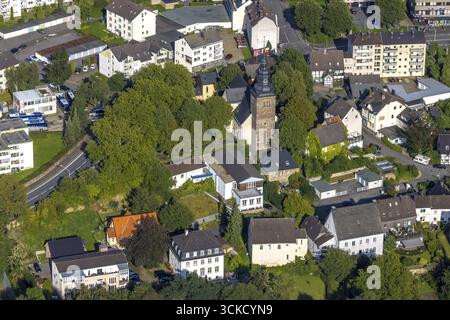 Vue aérienne, église évangélique luthérienne Elseyer, Hohenlimburg, Hagen, région de la Ruhr, Rhénanie du Nord-Westphalie, Allemagne, lieu de culte, DE, Europe, relig Banque D'Images