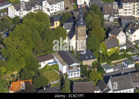Vue aérienne, église évangélique luthérienne Elseyer, Hohenlimburg, Hagen, région de la Ruhr, Rhénanie du Nord-Westphalie, Allemagne, lieu de culte, DE, Europe, relig Banque D'Images