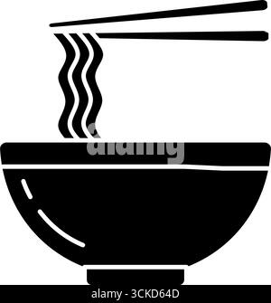 Icônes nouilles dans le style Silhouette illustration vectorielle conception isolée Illustration de Vecteur