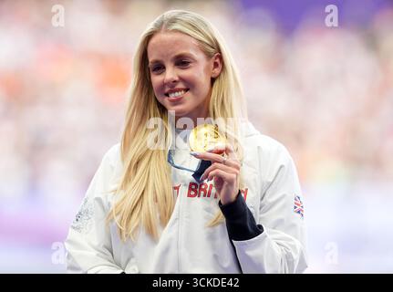 Dossier photo datée du 06/08/24 de Keely Hodgkinson. Keely Hodgkinson est « 100 pour cent » certain que le record du monde le plus ancien de l’athlétisme n’est qu’une question de temps. Date d'émission : jeudi 11 septembre 2025. Banque D'Images