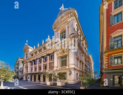 Nice, France - 30 août 2025 : bâtiment du Théâtre Municipal de Nice rue Saint-François de Paule. Bel opéra Banque D'Images