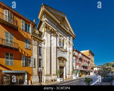 Nice, France - 30 août 2025 : église Saint François de Paola dans le quartier des théâtres Banque D'Images