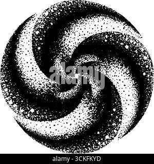 Art abstrait minimaliste stipple avec des motifs tourbillonnants pour un design créatif. Illustration de Vecteur